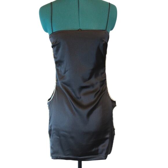 White Fox NWT Black Cutout Mini Dress Strapless Clubwear Women Small - Picture 4 of 10